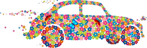 Beau graphisme de conception de voiture floral 01 voiture floral Belle   