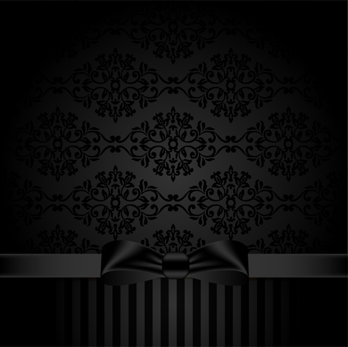 Schwarzer verzierte Hintergrund mit schwarzem Bogenvektor 05 Schwarz ornate Hintergrund Bogen   