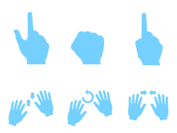 Graphismes vectoriels de geste de main bleu main geste Bleu   