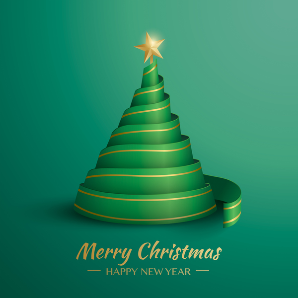 リボンデザインベクター10のクリスマスツリー 木 リボン クリスマス   