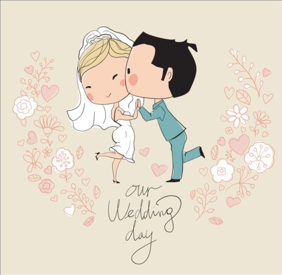 かわいいウェディングカード手描画ベクトル10 結婚式 描画 手 かわいい カード   