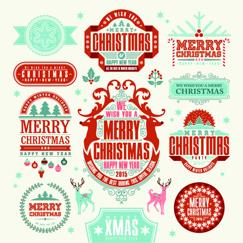 Filigrane Weihnachtslabels 2015 Ornamente Vektor 05 Weihnachten Ornamente Etiketten Delikat 2015   