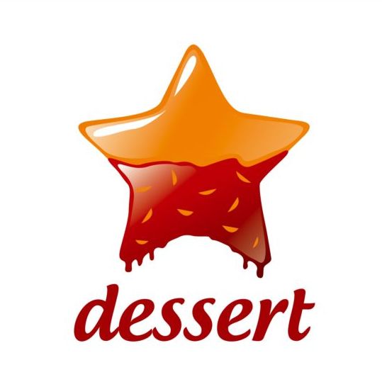 Dessert sous la forme d’une étoile avec le logo de vecteur de chocolat star logo forme dessert Chocolat   