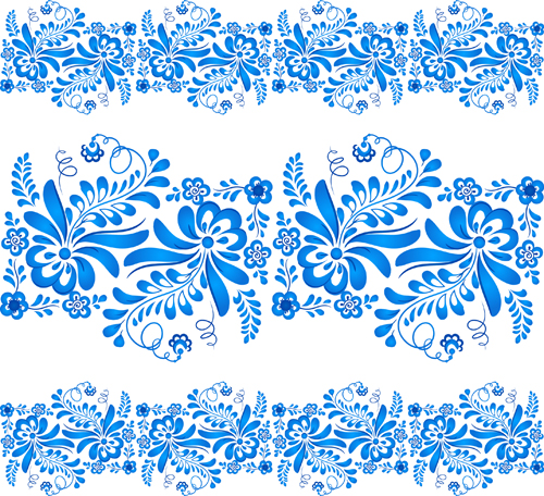 Élégant motif floral bleu fond vecteur 04 vecteur de fond motif floral motif fond de motif fond floral elegant   