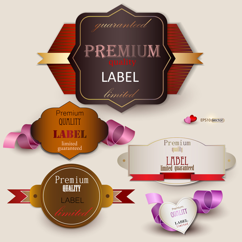 Étiquettes de qualité élégantes de couleur vecteur 01 qualité étiquettes elegant coloré   