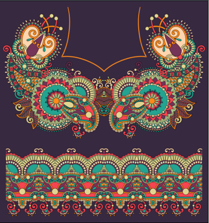 Motif décoratif ethnique floral vecteur 05 motif décoratif motif Ethnique décoratif   