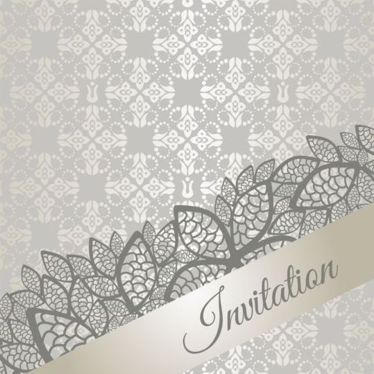 Floral Damask Jahrgang Einladungsgrundegrunder Vektor 01 Jahrgang Hintergrund floral Einladung damask   