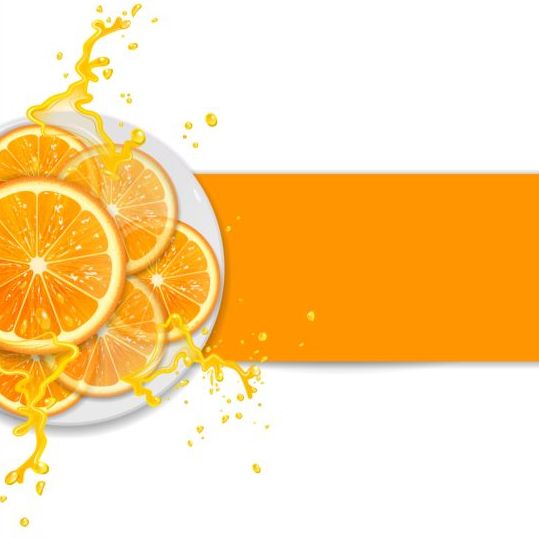 Frisches Orange mit Saft-Hintergrundvektor 02 orange juice fresh   