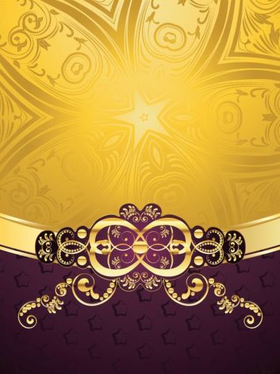 Goldig mit lila dekorativen Hintergrundvektor 04 lila goldig dekorativ   