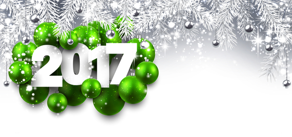 Grüne Weihnachtsbausteine mit 2017 Neujahr Winter-Hintergrundvektor winter Weihnachten Neu Jahr grün baumelt 2017   