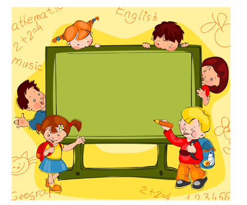 手描き学校キッズベクトル背景材料03 背景 手描き 学校 子供   