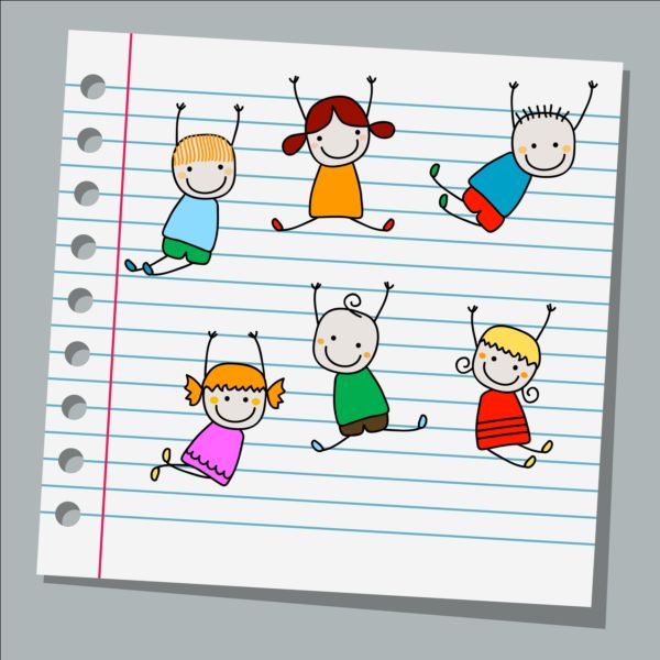 Notebook-Papier mit Kinder-Vektormaterial 02 papier Notizbuch Kinder   