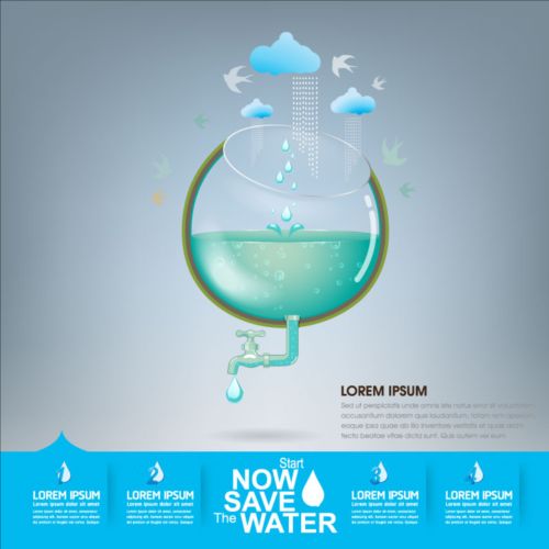 Maintenant économiser l’eau Design modèle de publicité 20 Publicité modèle maintenant l’eau enregistrer   