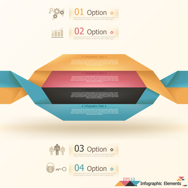 Origami-Optionen Infografie-Schablone Vektor 13 origami Optionen Infografik   