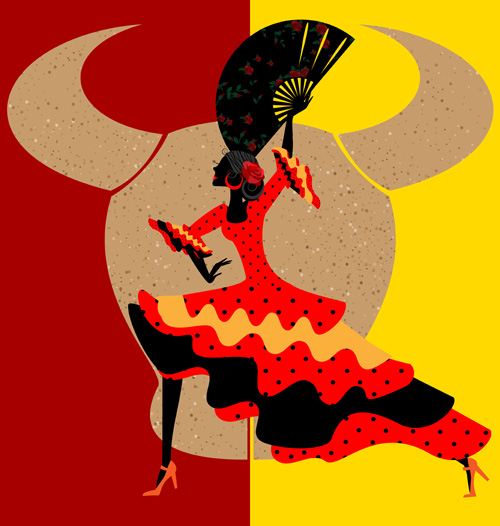 Leidenschaftliche Tänzerin Flamenco Frauen Vektor 06 Tänzerin Passionierte Frauen flamenco   