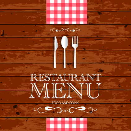 Restaurantmenü mit Holzbrett-Hintergrundvektor 02 restaurant menu Holzbrett Holz Hintergrundvektor Hintergrund   
