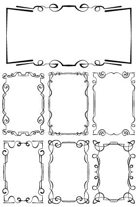 Ensemble de simples vecteurs de trame dessinés à la main 10 simple main dessiné cadre   