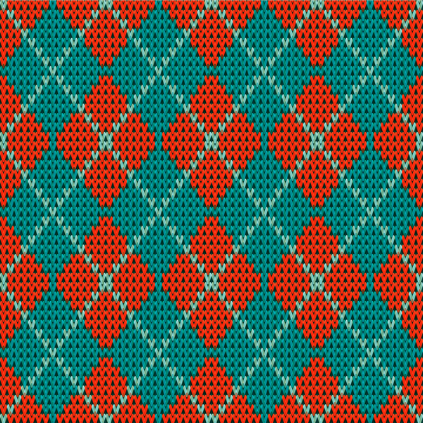 菱形ベクトルを使用した従来の編みパターン 菱形 編み物 パターン トラディショナル   