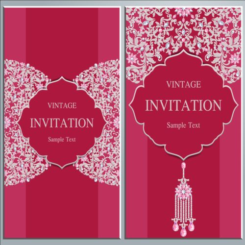 ジュエリーの装飾のヴィンテージ招待カード08 装飾 招待状 ジュエリー カード ヴィンテージ   