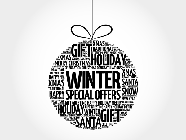Winter-Angebote mit Wort Wolke Weihnachtskugelvektor Wort Wolke winter Weihnachten special ball Angebote   