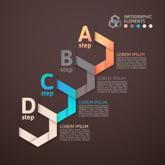 折り紙ベクトル材料と茶色のインフォグラフィック06 折り紙 ブラウン インフォグラフィック   