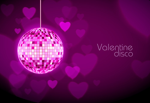 vecteur de fête de valentines jour disco Saint-Valentin fête disco   