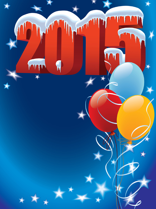 色のバルーンベクトルと2015休日の背景03 風船 背景 着色された 休日 2015   
