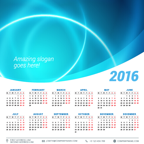 2016会社カレンダークリエイティブデザインベクター05 会社 クリエイティブ カレンダー 2016   