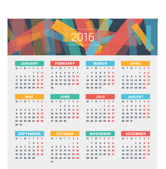 2016 Firmenkalender kreativ Design Vektor 15 Unternehmen Kreativ Kalender 2016   