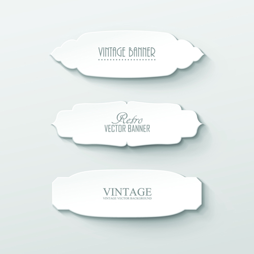 Papier blanc vierge étiquettes vecteur matériel 01 papier blanc papier matériau vectoriel étiquettes étiquette blanc   