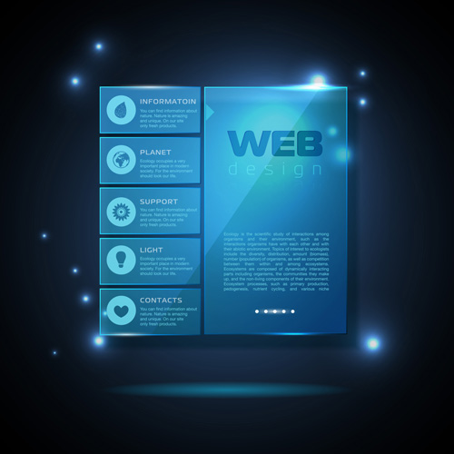 Bleu Web infographies template design Vector 02 modèle infographique infographie Bleu   