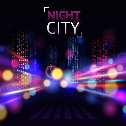 Charmante Stadtnacht-Landschaft Vektor 04 scenery night city Charming   