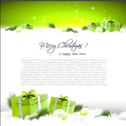Boules de Noël éléments avec fond vert vecteur 01 Noël fond vert fond elements babioles   