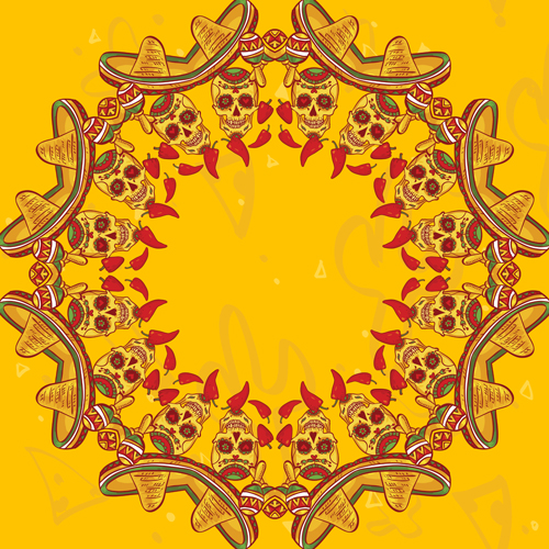Kreative Blumenkämmhrahmen vektorischer Hintergrund 03 Vector-Hintergrund Schädel Rahmen Kreativ Hintergrund floral   