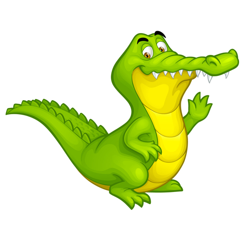 Niedliche Krokodil-Karikaturstile Vektoren 01 Stile Krokodil cute cartoon   