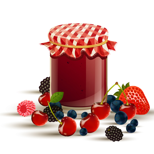 Vecteurs de fruits et de confiture 03 fruits confiture   