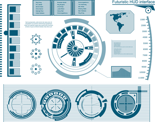 未来的 HUD インターフェーステンプレートベクトル01 未来 テンプレート インターフェース hud   