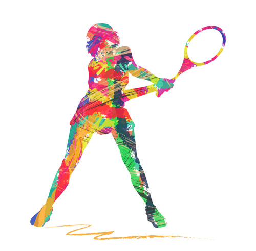 Mädchen Sport mit Farbe Vektormaterial Sport paint Mädchen   