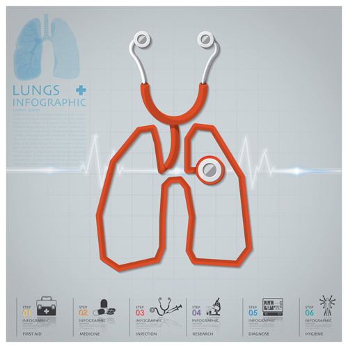 Infographie santé et médical avec vecteur stéthoscope 01 stethoscope santé medical infographie   