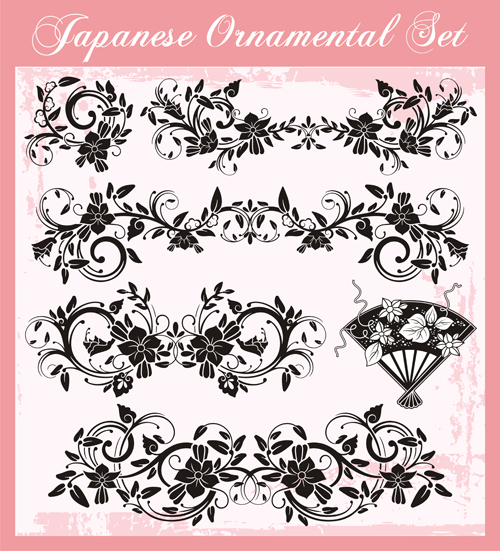 Styles japonais ornements Design vector set 07 styles ornements japonais design   