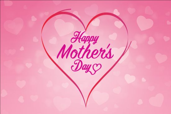 Mütter Tag rosa Hintergrund mit Herzvektor 02 pink Mutter Hintergrund Herz   