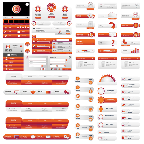 Orange User Tasten Business-Vektor-Set orange buttons business Benutzer   