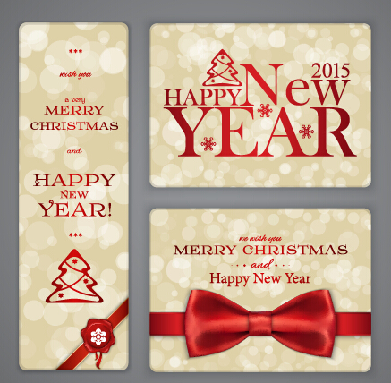 華やかな2015クリスマス新年カードベクトル 華やかな 新年 クリスマス 2015   