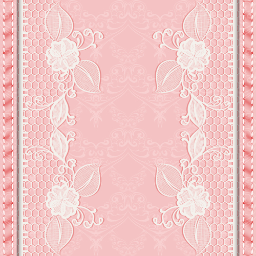 Rosa Hintergrund mit weißem Spitzenvektormaterial 03 weiß Spitzenvektor pink material Hintergrund   