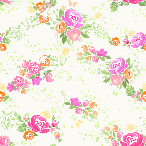 Fleur rose vecteur seamless pattern 03 sans soudure rose motif fleur   