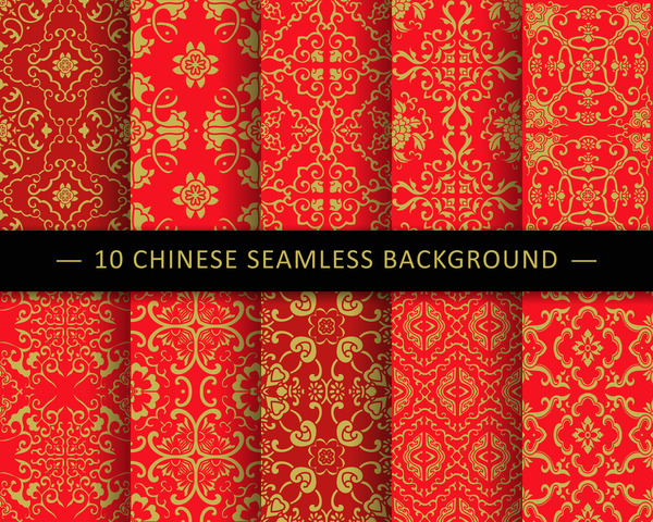 赤シームレスなパターン中国の sytles ベクトル03 赤 中国語 パターン   