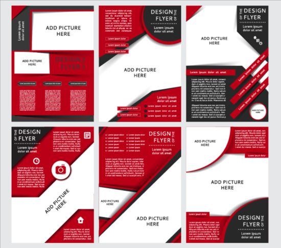 Rot mit schwarzer Broschüre Deckungs-Vorlage Vektor Schwarz rot cover Broschüre   