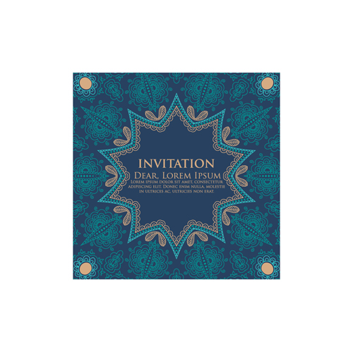 Rond motif floral invitation cartes vecteur matériel 01 motif floral motif invitation cartes d’invitation   