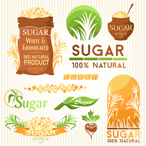 ロゴベクター素材を使用した砂糖ラベル04 素材 砂糖 ロゴ ラベル   