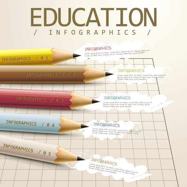 Vecteur éducation infographique modèle matériel 02 infographie education   